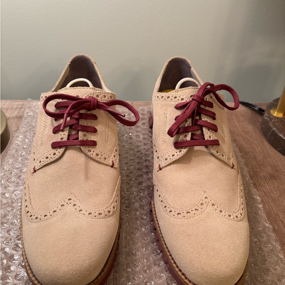 Cole Haan ZERØGRAND Wingtip Suede Oxfords Sz 10.5